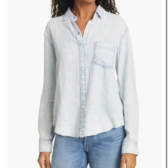 Rails Tops - Rails Ingrid Raw Hem Chambray shirt button down size xs